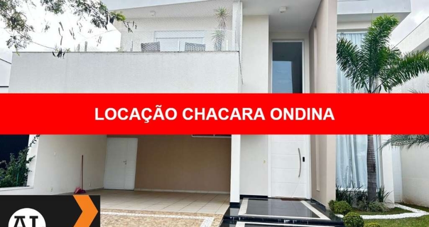 Lindo sobrado para locação no Condomínio Chácara Ondina em Sorocaba, com 270 m2 de área construída , piscina, 3 suítes, escritório