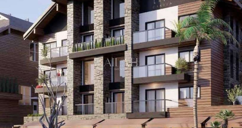 Apartamento com 1 dormitório com suíte e lavabo no centro de Canela