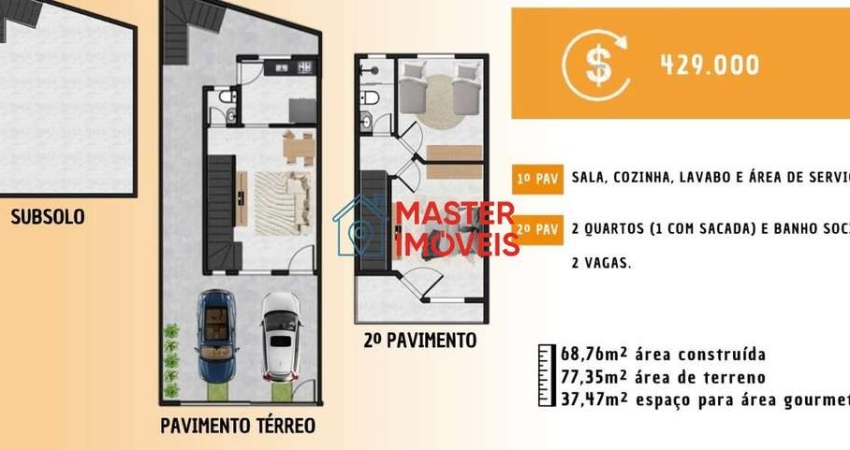 Casa com 2 quartos à venda na Andorinhas, Masterville, Sarzedo