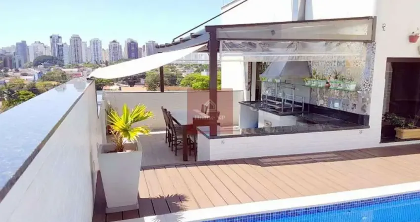 Excelente cobertura na brooklin c/ 287m², 3 dormitórios sendo 1 suíte, 3 vagas