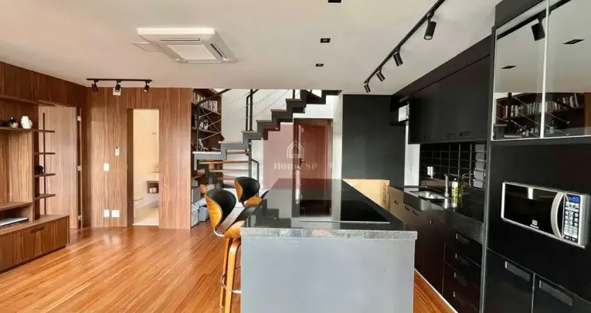 Cobertura à venda no brooklin 110 m² 1 suíte 2 banheiros 1 vaga de garagem semi mobiliado