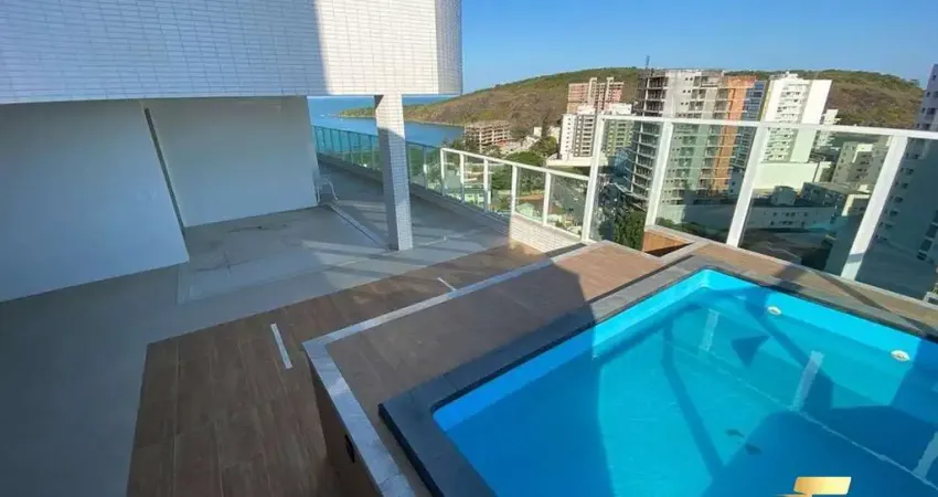 Maravilhosa cobertura com vista para o mar e 4 quartos na praia do morro - guarapari / es