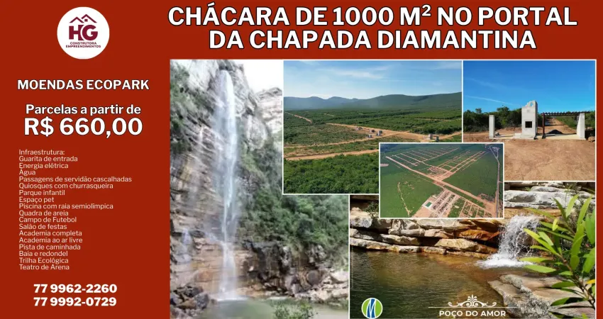 CHÁCARAS DE 1000m² NO PORTAL DA CHAPADA DIAMANTINA Moendas Ecopark - Ituaçu BA