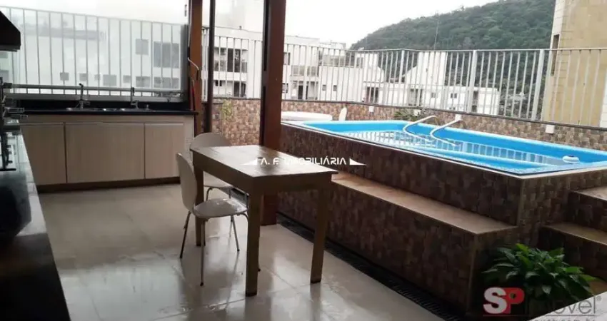 Linda cobertura para venda no bairro mar e céu, canto das tortugas, praia da enseada, guarujá, 3 dorm, 1 suíte, 1 vaga, 160m² área útil