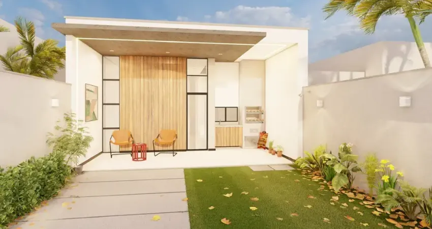 Casa plana bairro Sapiranga, casa com 3 quartos, 2 vagas de garagem, churrasqueira, em construção