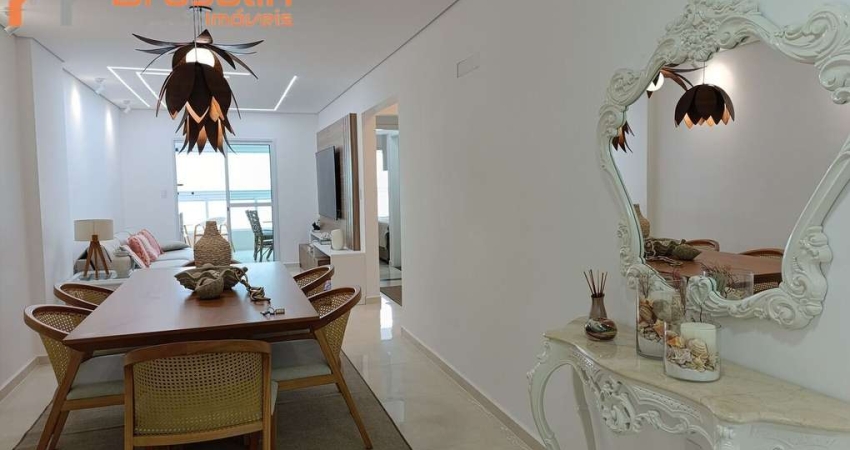Apartamento Alto Padrão 3 suítes mobiliado e decorado frente mar em Praia Grande/SP.