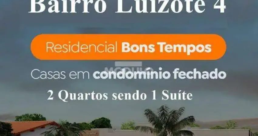 CASA DE CONDOMÍNIO à venda, 2 quartos, 1 suíte, 1 vaga, Loteamento Luizote de Freitas IV - Uberlândia/MG