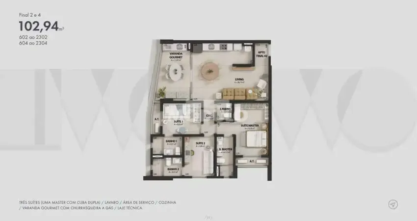 APARTAMENTO à venda, 3 quartos, 2 suítes, 2 vagas, JARDIM KARAIBA - Uberlândia/MG