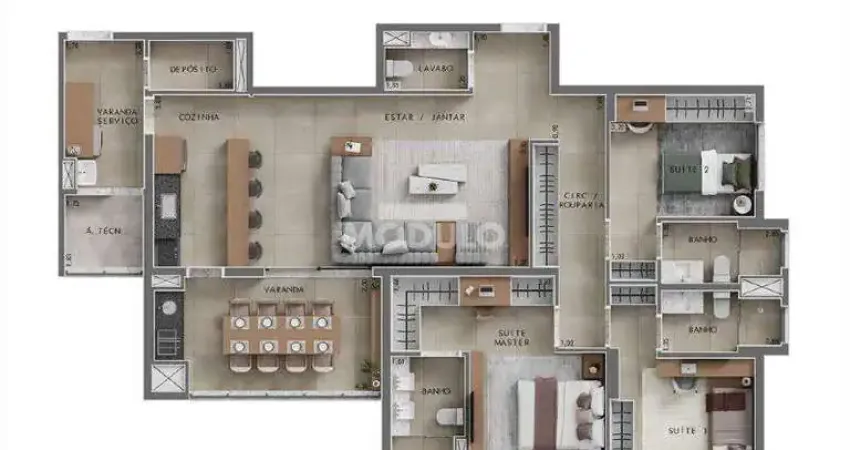 APARTAMENTO à venda, 3 quartos, 3 suítes, 2 vagas, LIDICE - Uberlândia/MG