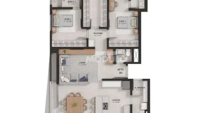 APARTAMENTO à venda, 3 quartos, 3 suítes, 3 vagas, GAVEA - Uberlândia/MG