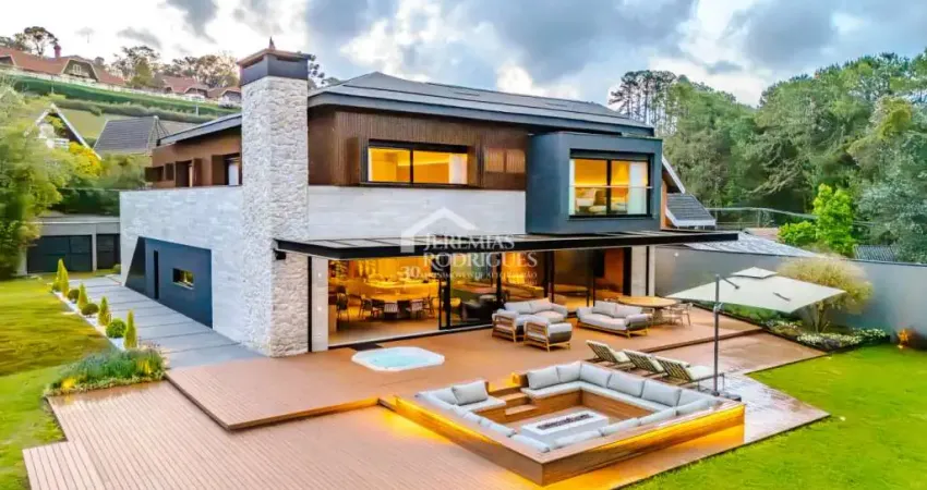 Mansão à venda com 5 suítes no alto do capivari em campos do jordão/sp.