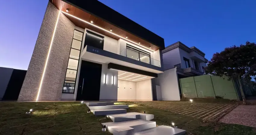 Sobrado de luxo com 3 suítes + escritório + piscina - alphaville uberlândia 1