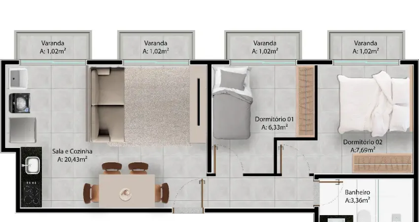 Apartamento com 2 quartos à venda na Quadra QS 122 Conjunto 4, Samambaia Sul (Samambaia), Brasília
