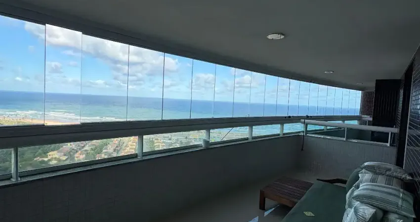 Apartamento para locação em patamares com 4 suites vista mar e mobiliado