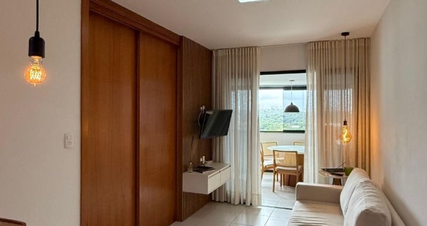Apartamento a venda no salvador prime quarto e sala mobiliado nascente e varanda no caminho das árvores