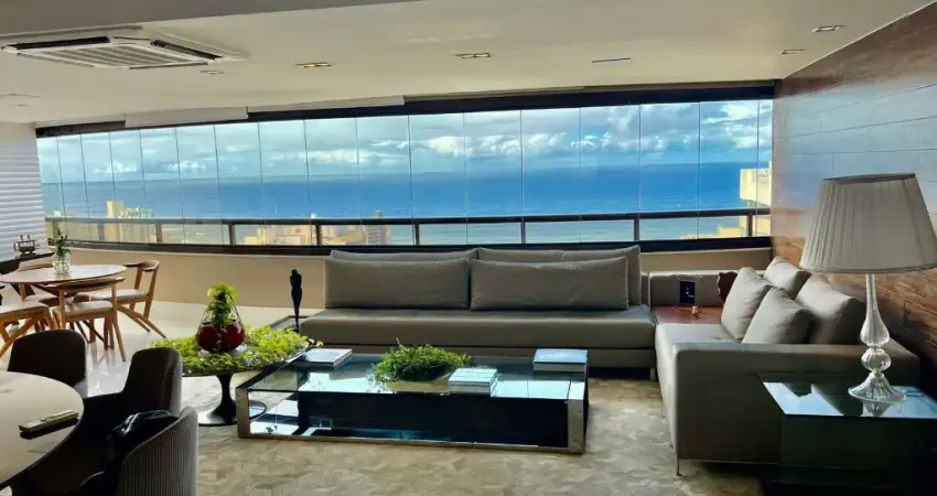 Cobertura a venda no pituba ville com 4 suites mobiliada com vista mar de alto luxo