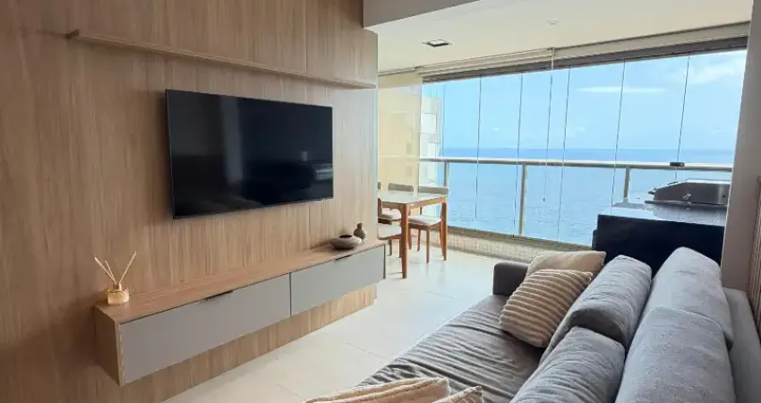 Apartamento a venda no beach class ondina quarto e sala mobiliado e vista mar