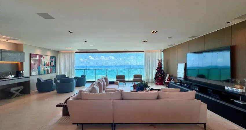 Apartamento a venda no d azur jaguaribe com 3 suites vista mar e mobiliado