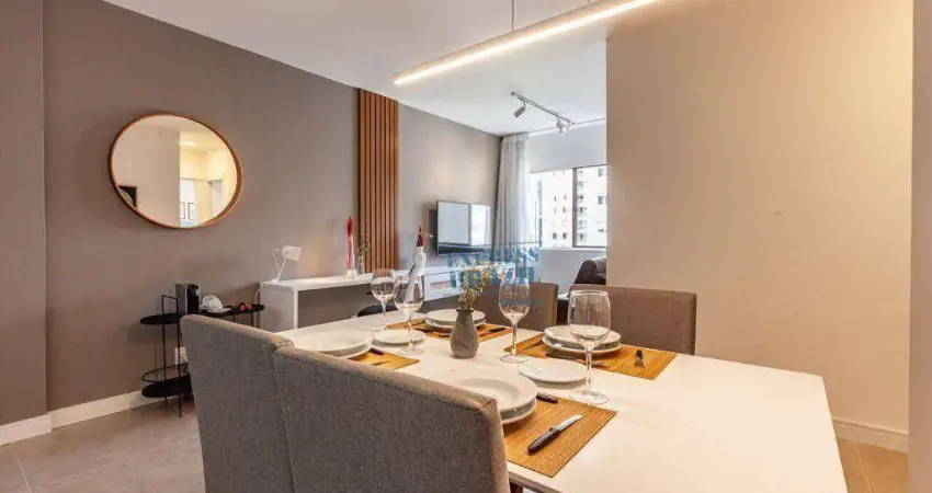 Apartamento mobiliado, 76m², 2 dormitórios com ar-condicionado, 1 vaga de garage - para alugar na Vila Olímpia - Agende sua visita!!