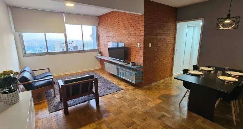 Apartamento mobiliado com 2 dormitórios, 90m² na  Cerqueira César - Agende sua visita!