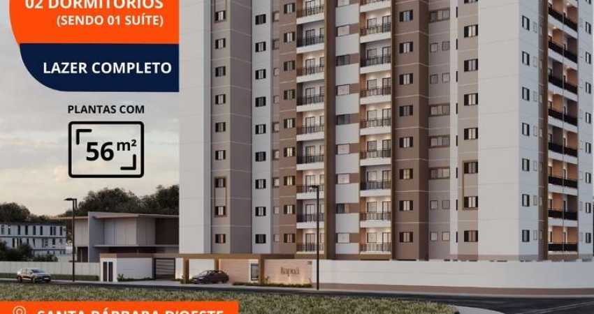 Imperdível: Apartamento à venda em Santa Bárbara do Oeste - SP, Jardim Itapuã, 2 quartos, 1 suíte, 2 salas, 2 banheiros, 1 vaga, 56m².