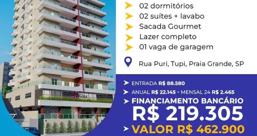 Apto 79,80m2 2 Suítes, Lavabo, Sala, Cozinha, Varanda Gourmet, Lazer Completo