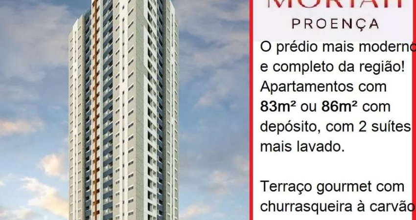 Lançamento Moriah Proença, Apartamentos de 84m2 e 86m2, 2 Suítes, Deposito, Lavabo, Varanda Gourmet, 2 Vagas Cobertas, Área de Lazer Completa