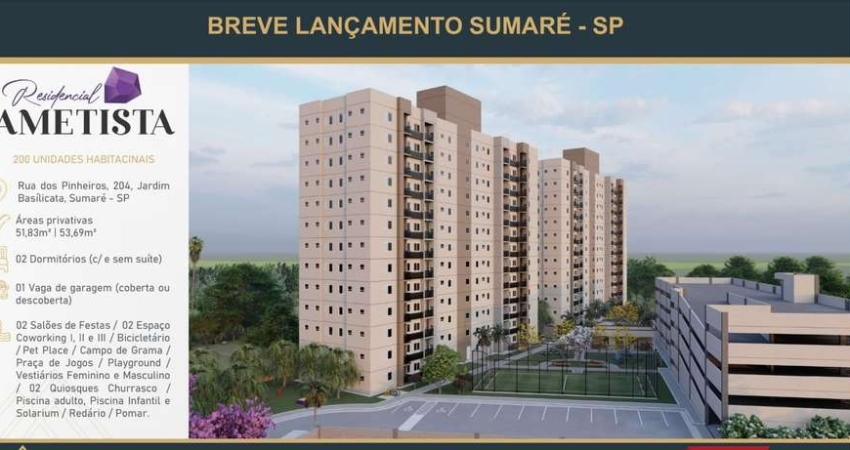 Residencial Ametista Aptos 51,83m2 e 53,69m2, Área de Lazer Completa, Edificio Garagem