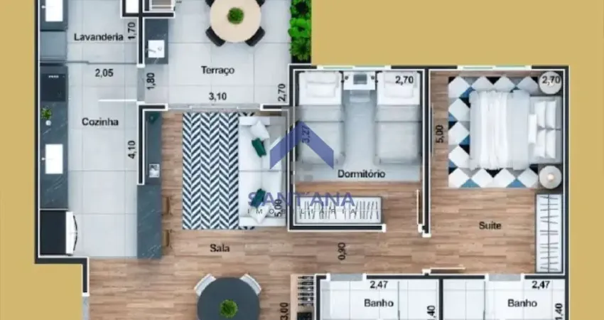 Apartamento com 2 quartos à venda na Mal. Artur da Costa e Silva, --, Vila Jaboticabeira, Taubaté