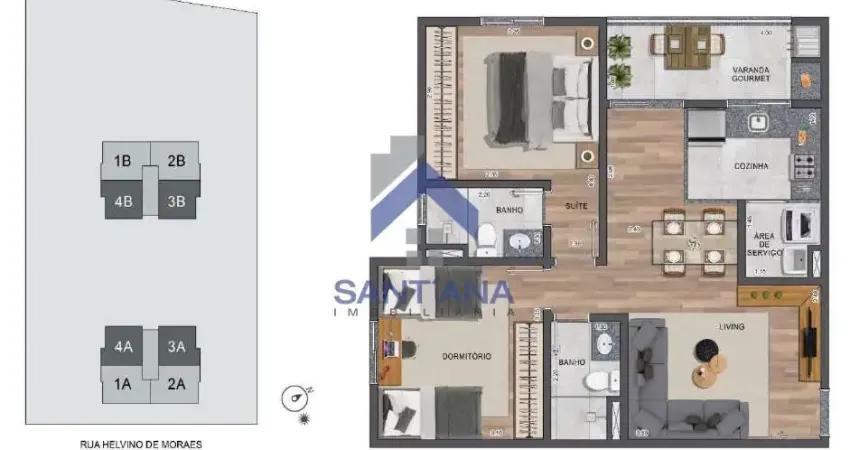 Apartamento com 2 quartos à venda na Avenida Helvino Moraes, 1433, Vila São José, Taubaté