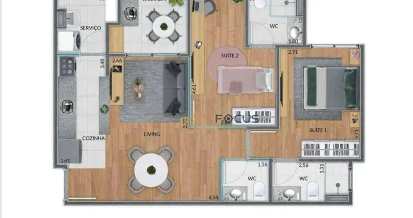 Apartamento com 2 dormitórios à venda, 72 m² por R$ 700.000,00 - Parque da Represa - Jundiaí/SP