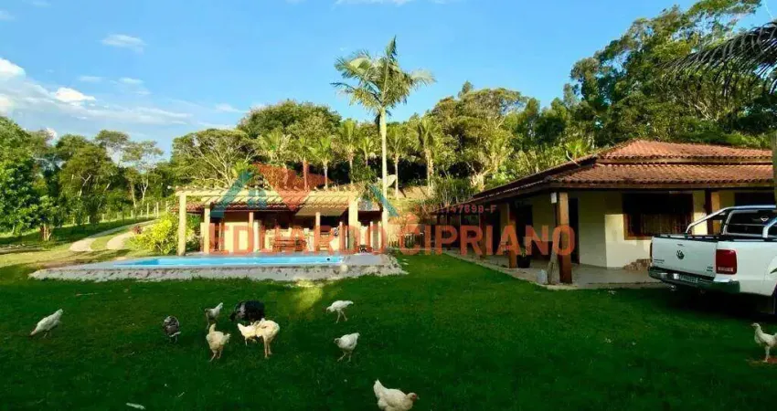 Chácara com 3 dormitórios à venda, 18400 m² por r$ 980.000,00 - espírito santo - paraibuna/sp