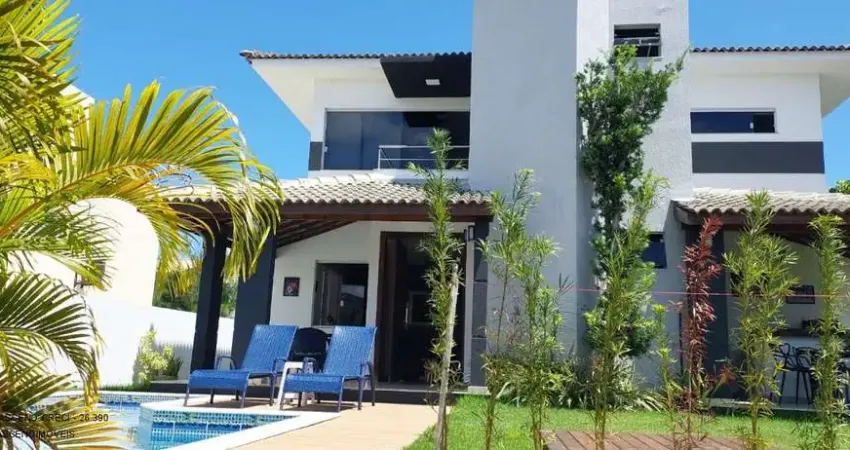 Casa de luxo em condomínio à venda em Camaçari-BA, Vila de Abrantes: 4 quartos, 4 suítes, 2 salas, 2 banheiros, 3 vagas, 290m².