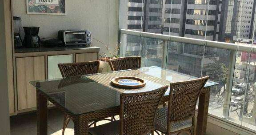 Apartamento novo, totalmente mobiliado, conceito aberto, com varanda gourmet, 1 vaga de garagem