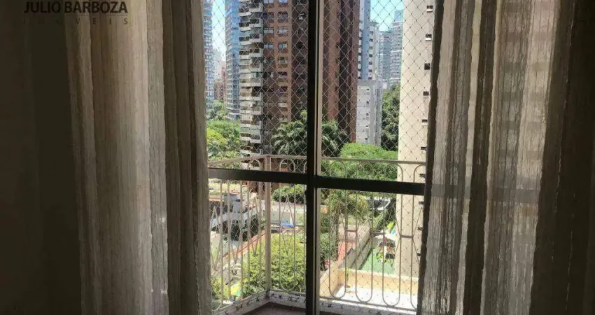 Apartamento com 1 dormitório em Moema pássaros, sacada, e 1 vaga de garagem