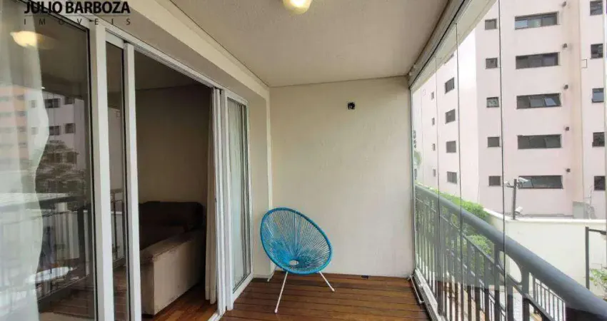 Lindo apartamento prédio semi novo, com 2 dormitórios, sendo1 suíte, sacada e 2 vags em moema, totalmente fora de rota dos aviões