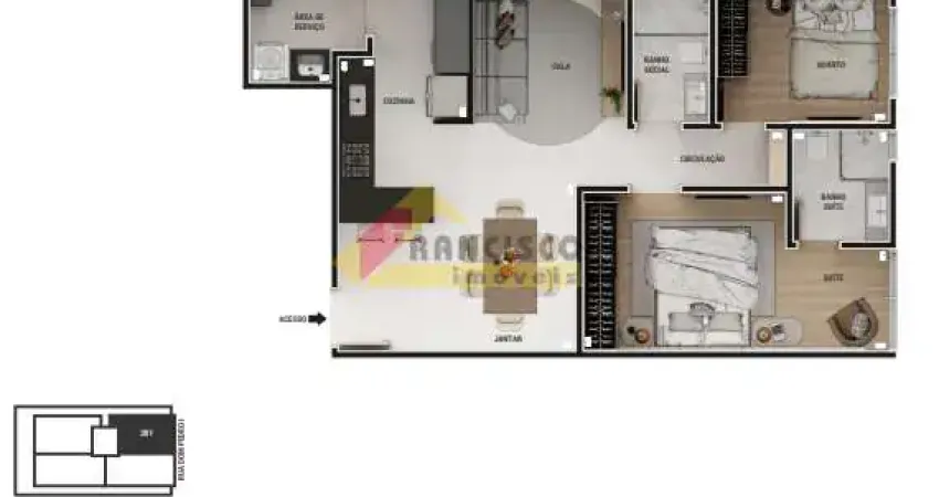 Apartamento à venda, 2 quartos, 1 suíte, 1 vaga, Sidil - Divinópolis/MG