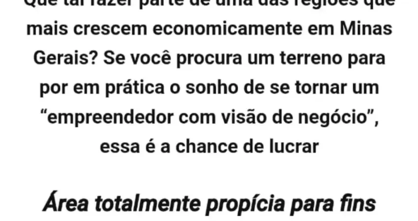 Terreno comercial à venda na Área Rural de Sete Lagoas, Sete Lagoas 