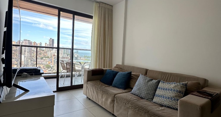Apartamento 2/4 Nascente com Vista Mar Permanente e Porteira Fechada no NAU Barra!