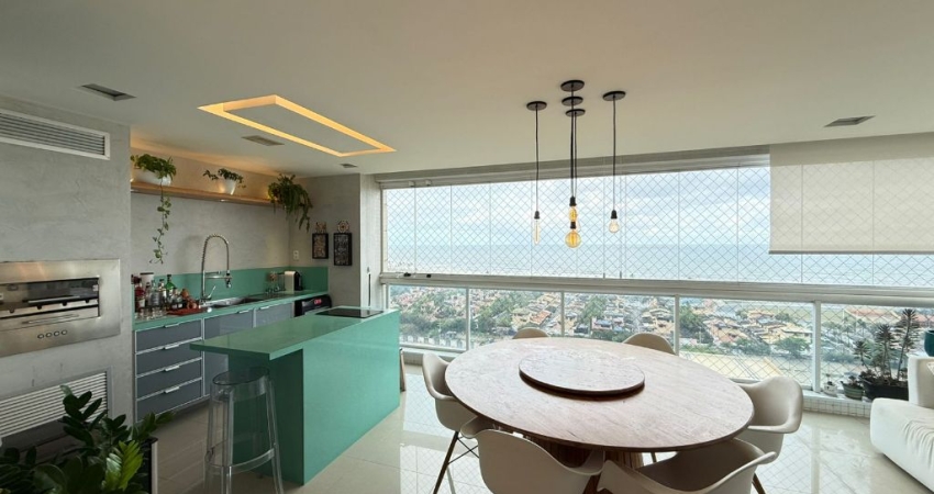 Apartamento Alto Padrão com Vista Mar em Patamares – 155m², 3 Vagas, Finamente Decorado