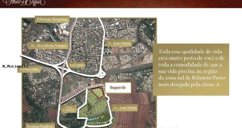 Terreno em condomínio para venda em ribeirão preto, jardim olhos d`água ii