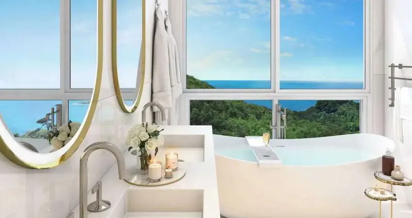 Apartamento Duplex diferenciado, com vista panorâmica estonteante do mar e da mata Atlântica, com 5 suítes no Bairro Pioneiros - Balneário Camboriú