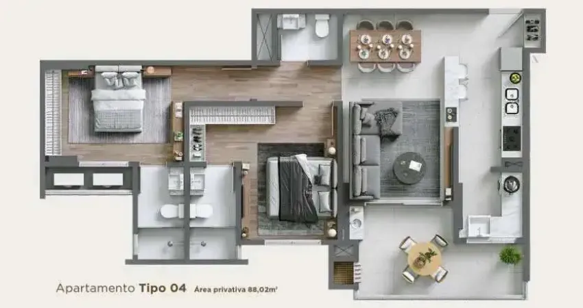 Apartamento com 2 suítes e 2 vagas de garagem no Centro de Balneário Piçarras