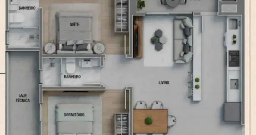 Apartamento com 2 dormitórios sendo 1 suíte e 1 vaga de garagem na praia brava de itajaí/sc