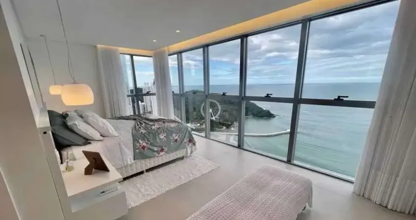 Apartamento frente mar mobiliado com 5 suítes e 4 vagas de garagem em balneário camboriú