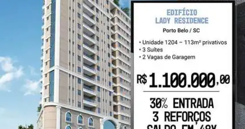 Apartamento 3 dormitórios(3 s), 113m2 perequê - porto belo/sc