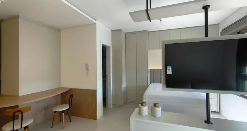 39 m2, stúdio mobiiliado, 1 vaga, hobby box, carvoeira (próximo elase) , florianópolis/sc