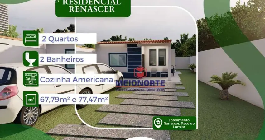 Casa com 2 dormitórios à venda, 77 m² por r$ 364.360,00 - residencial renascer - paço do lumiar/ma