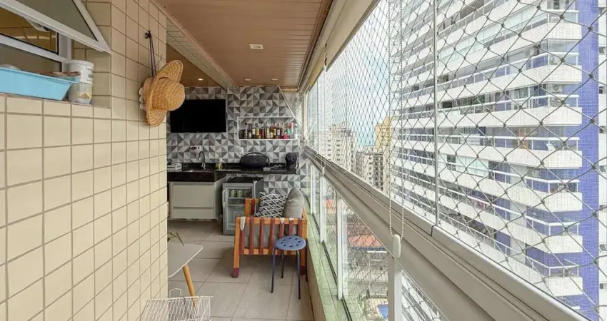 Apartamento 3 dormitorios 1 suite com vista mar na aviação em praia grande