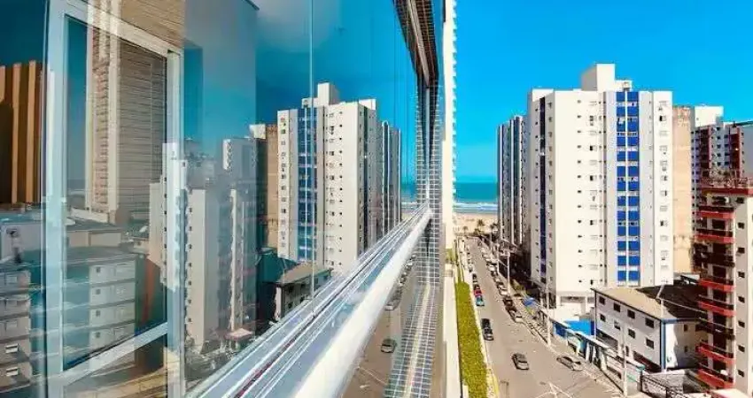 Apartamento 1 dormitório - sacada gourmet - vista mar - boqueirão - praia grande